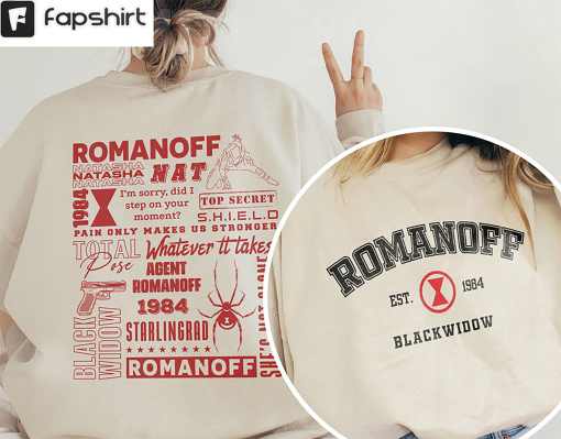 Romanoff Black Widow Shirt, Spider Romanoff Crewneck Unisex Hoodie