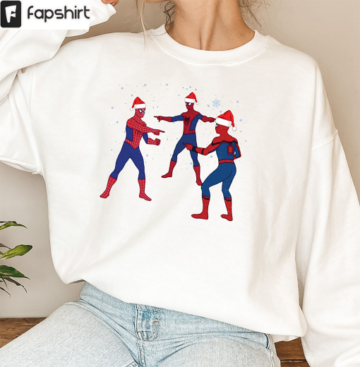 Spiderman Christmas Sweatshirt, Meme Marvel Avengers Sweater Short Sleeve