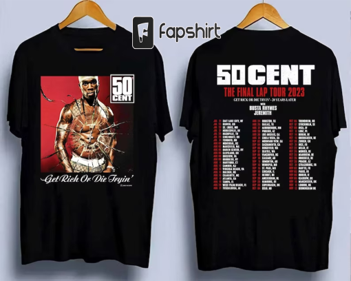 Vintage 50 Cent Get Rich or Die Trying T-Shirt, 50 Cent Rapper Shirt, 50 Cent Shirt, 50 Cent Tour Shirt, The Final Lap Concert Shirt