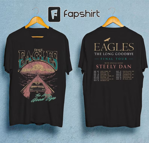 Vintage The Eagles Band 2023 Tour T-Shirt, The Long Goodbye Final Tour Sweatshirt, Eagles Rock Band Tee, Music Concert Merch, Gift For Fan