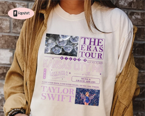 The Eras Tour Comfort Color Shirt, Kansas City, MO Night 2 Shirt, Surprise Songs, Last Kiss & Dorothea, Eras Tour Shirt