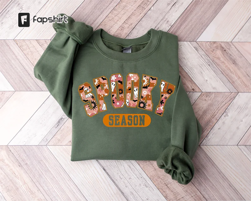 Retro Spooky Season shirt, Spooky Season shirt, Groovy Halloweenshirt, Spooky Season Distressed