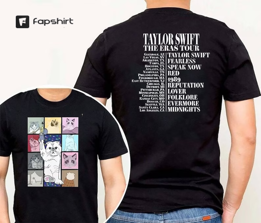 The Eras Tour Cat Version T-Shirt,Taylor Shirt,Swift Shirt,All Too Well Shirt,Concert Sweatshirt,Taylor Merch,Swiftie Merch Tee,Gift for Fan