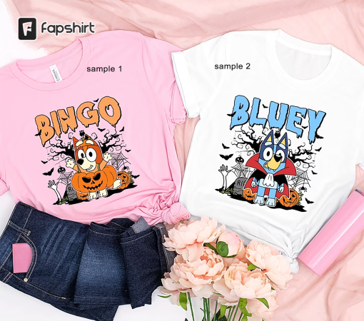 Bluey And Bingo Halloween Shirt, Bluey And Bingo Relax T-Shirt, Bingo Shirt, Retro Bluey Shirt, Bluey Kids Tee, Bluey Family Shirt