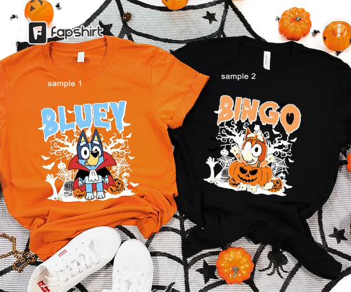 Bluey And Bingo Halloween Shirt, Bluey And Bingo Relax T-Shirt, Bingo Shirt, Retro Bluey Shirt, Bluey Kids Tee, Bluey Family Shirt