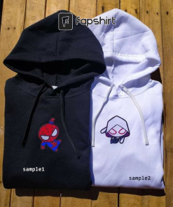 Gwenstacy and Peterparker Embroidered Sweatshirt, Spider Hoodie,…