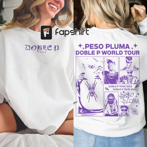 Peso Pluma Rap Shirt Double Sided, Doble P 2023 Tour Ticket Vintage 90s Y2K Sweatshirt, Genesis Album Rapper Bootleg Gift For Fan Rap1407VL