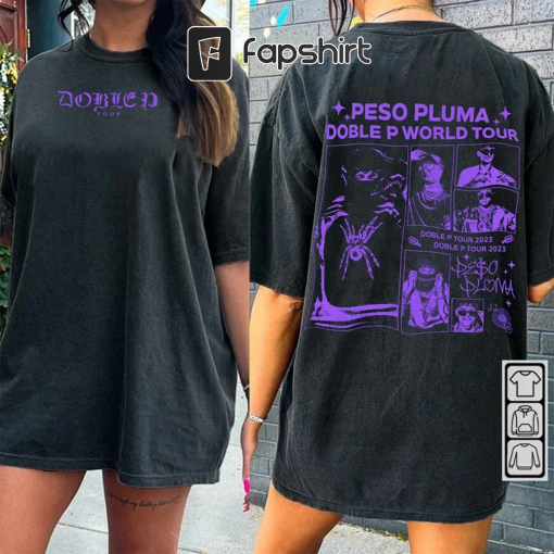 Peso Pluma Rap Shirt Double Sided, Doble P 2023 Tour Ticket Vintage 90s Y2K Sweatshirt, Genesis Album Rapper Bootleg Gift For Fan Rap1407VL