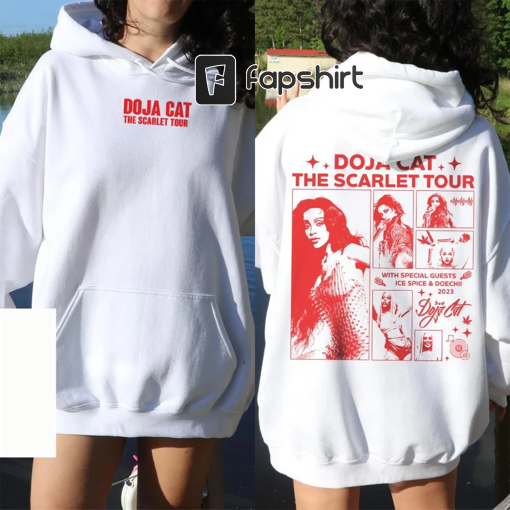 Doja Cat Rap Shirt Double Sided, The Scarlet Tour 2023 Vintage 90s Y2K Style, Ice Spice Doechii 2023 Bootleg Gift For Fan Rap