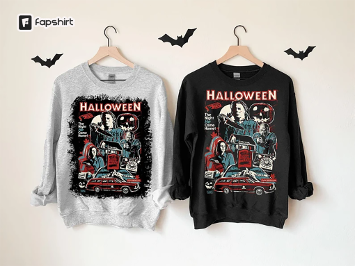 Vintage Michael Myers Halloween Sweatshirt, The Night He Came Home Sweater, Michael Myers T shirt, Horror Movies Crewneck, Scary Movie Tee