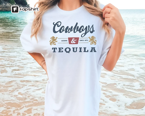 Comfort Colors® Cowboys and Tequila, Trendy Tshirt. Oversized Tshirt, Coors, Cowboy, Cowgirl T-shirt, Country, Rodeo, Alcohol, Beer, Tequila