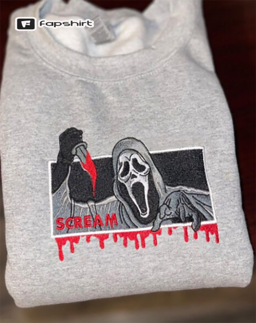 Ghostface Scream Embroidered Shirt