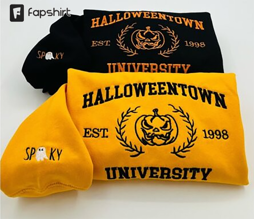 Halloween Town Spooky Embroidered Shirt