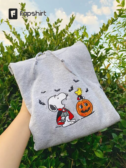 Halloween Snoopy Embroidered Shirt