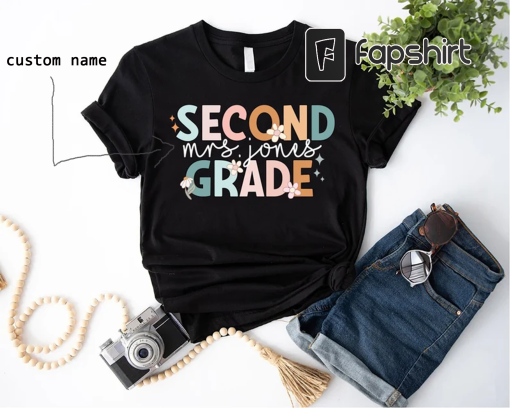 Custom Teacher Name Shirt,2nd Grade Teacher T-Shirt,Custom Second Grade Tee,Personalized Teacher,Teacher Appreciation Gifts,Back To School