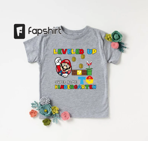 Level Up Super Mario Tshirt,First Day Of School Shirt,Back To School Tee,1st Day Of School Super Mario Shirt,Super Mario Lover Teacher Tee