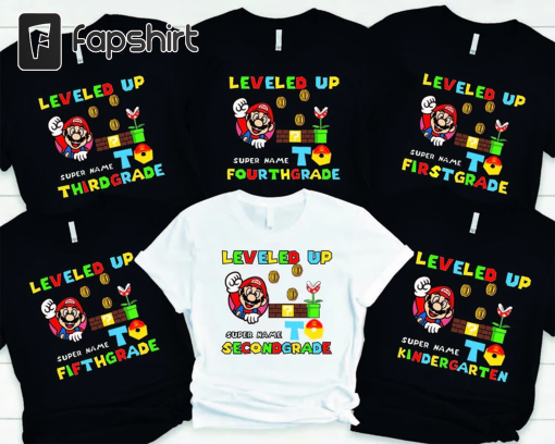 Level Up Super Mario Tshirt,First Day Of School Shirt,Back To School Tee,1st Day Of School Super Mario Shirt,Super Mario Lover Teacher Tee