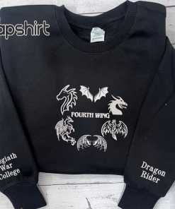 Fourth Wing Embroidered Sweatshirt, Basgiath War College…