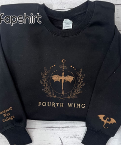 Fourth Wing Embroidered Sweatshirt, Basgiath War College…