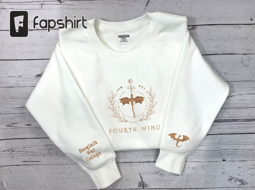 Fourth Wing Embroidered Sweatshirt, Basgiath War College Shirt, Rebecca Yoros, Fourth Wing Shirt Dragon Rider, Bookish Shirts