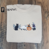 Ghost Dogs Halloween Embroidery Sweatshirt, Halloween Ghost Dogs Embroidered Unisex Sweatshirt