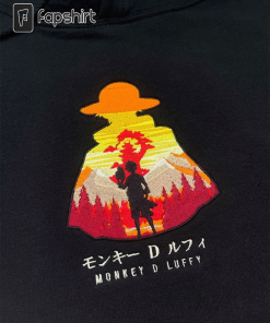 Embroidered Luffy Hoodie Anime King of the…