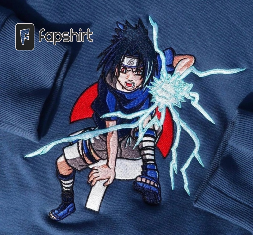 Anime Inspire Embroidered Sweatshirt, Na.ruto Anime Embroidered Sweatshirt, sasuke anime, Best Anime Embroidered Crewneck