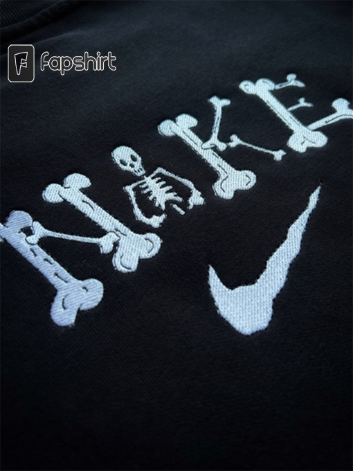 Dainty Dancing Skeletons Embroidered Sweatshirt — Halloween Crewneck, Spooky Season