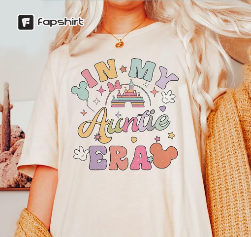 In My Auntie Era Shirt, Disney Aunt Shirt, Ears Shirt for Auntie, Retro Aunt Shirt, Baby Announcement for Aunt, Disney Comfort Colors Shirt