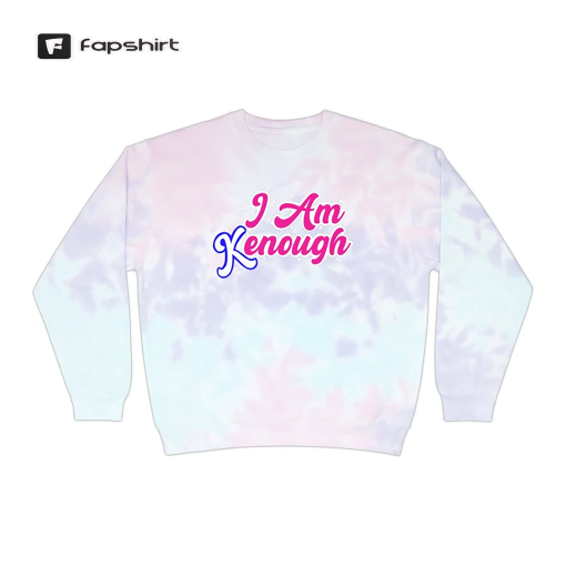 Barbie Movie Inspired Crewneck | I Am Kenough | Trendy Aesthetic Pastel Tie Dye Top | Summer 2023 Sweater