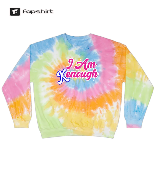 Barbie Movie Inspired Crewneck | I Am Kenough | Trendy Aesthetic Pastel Tie Dye Top | Summer 2023 Sweater