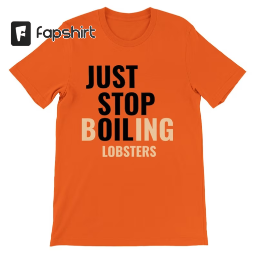 “JUST STOP OIL T-shirt, Environment Protest March , Save Earth Activist, Renewable Green Energy, Recycle T-shirt Mens Orange “