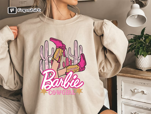 Cowgirl Barbie, Trendy Retro Barbie Tee, Barbie Crewneck, Barbie Sweatshirt, Girls Barbie Shirt, Girls Birthday Party, Cowgirl Doll Shirt