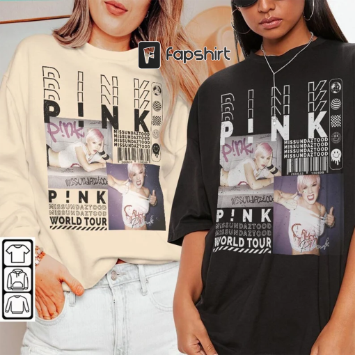 P!nk Music Shirt, Sweatshirt Y2K Merch Vintage 90s Pink Summer Carnival 2023 Tour Tickets Album Missundaztood Tee Hoodie L2604M