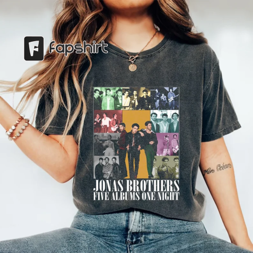 Retro Jonas Brothers The Eras Tour Shirt, Jonas Brothers Shirt, Jonas Brother Merch, Joe Jonas Homage Shirt, Five Albums One Night Tour Tee