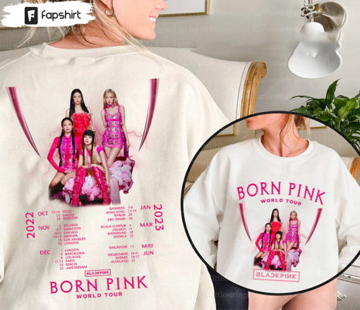 Born Pink World Tour Shirt – Blackpink Vintage Short Sleeve Crewneck