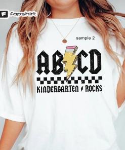 Abcd Teacher Shirt, Kindergarten Teacher Shirt, Back…