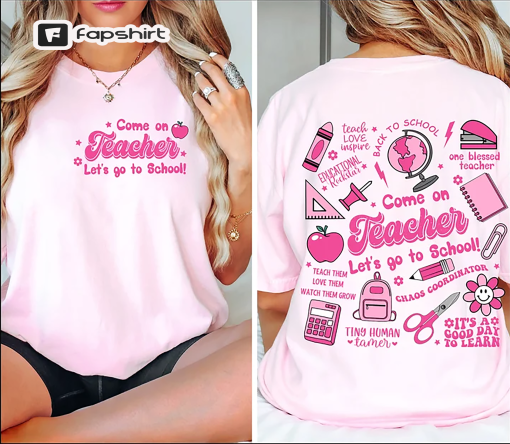 Teacher shirt, Pink Teacher Shirt, colorful teacher shirt, 90s shirt, 90s teacher shirt, colorful school shirt