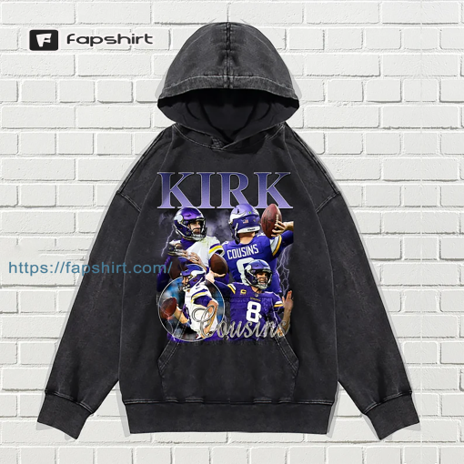 Kirk Cousins Vintage Washed T-Shirt, Quarterback Homage Graphic Unisex Long Sleeve, Bootleg Retro 90’s Fans Hoodie Gift