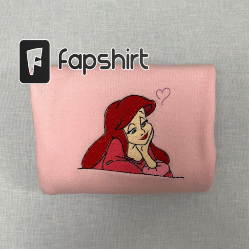 Ariel embroidered Tshirt, Little Mermaid embroidered shirt, Princess t-shirt, Disney Princess Shirt, Disney tshirt, Women’s Disney shirt