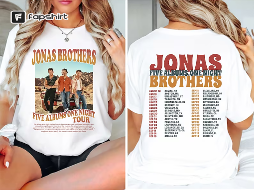 Vintage Jonas Brothers Shirt, Jonas Brothers Five Albums One Night Tour Shirt, Jonas Brothers The Albums Shirt