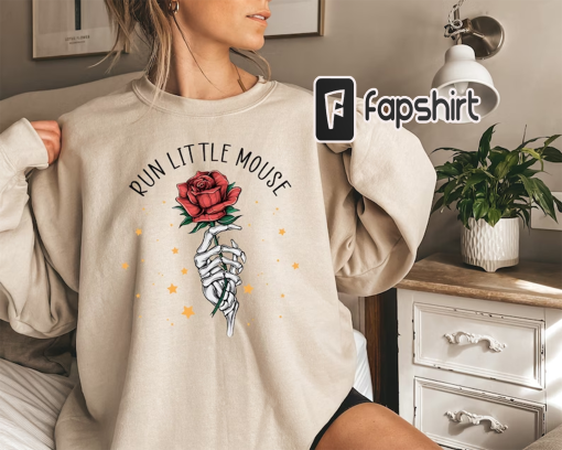 Run Little Mouse Sweatshirt, Haunting Adeline Sweatshirt, Dark Romance Merch, Smut Reader, Book Lover Gift, Rose skeleton Tees, Gift for her