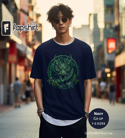 Green Dragon Shirt Dragon Tshirt Cool Graphic Tees Print Tee Shirts gifts Men Fantasy Clothing The Green Dragons Birthday T Chinese Asian T