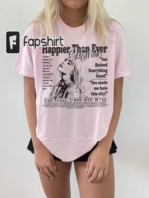 Happier Than Ever Hotline t-shirt, Billie shirt, Happier Than Ever Vintage Shirt