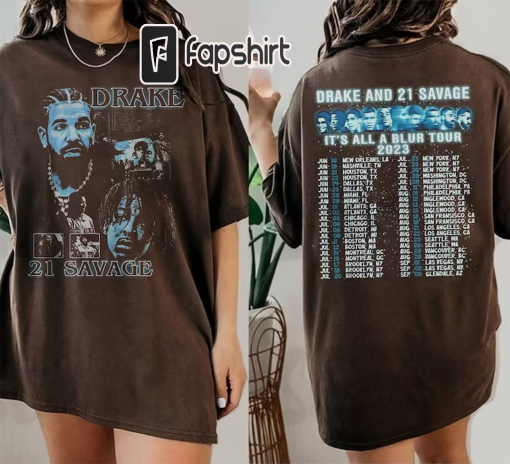 Vintage Drake 21 Savage Tour Rescheduled Shirt, Drake It’s All A Blur Tour 2023 Shirt, 21 Savage Rapper , Her loss Tee, Drake 21 Savage Tour