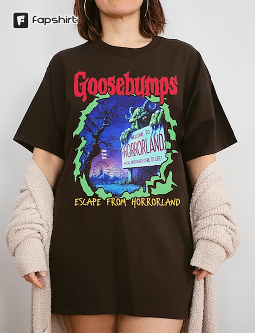 Goosebumps Horrorland Crewneck sweatshirt, Forest Green Sweatshirt, Goosebumps Halloween 2023 Gift, Horrorland Unisex T shirt