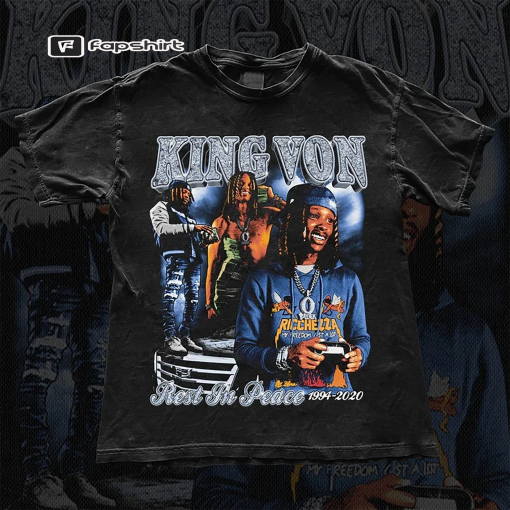 Vintage 90s Bootleg Style King Von T-Shirt | King Von Shirt | Oversized Unisex Retro Tee | Vintage Graphic Shirt | Unisex 90s T-Shirt