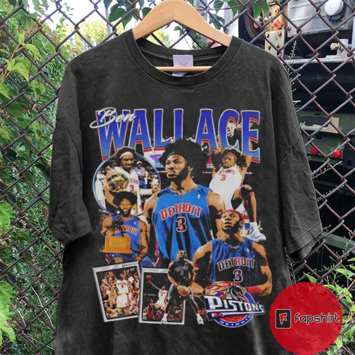 Vintage 90s Graphic Style Ben Wallace Detroit Pistons T-Shirt, Vintage Oversized Sport Tee, Retro American Basketball Bootleg Gift