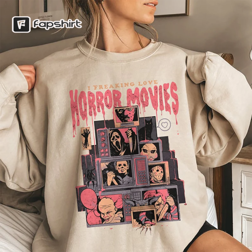 Retro Horror Movies Comfort Colors Shirt, Halloween Shirt, Vintage 90s Halloween Movies, Halloween Sweatshirt, Family Holiday Spooky Shirt