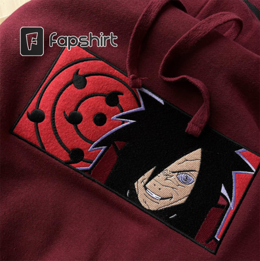 Anime Embroidered Sweatshirt, Ninja Embroidered Sweatshirt, Narut.o Embroidered Shirt, Madara Embroidered Sweatshirt, Anime Gift